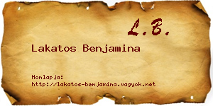 Lakatos Benjamina névjegykártya